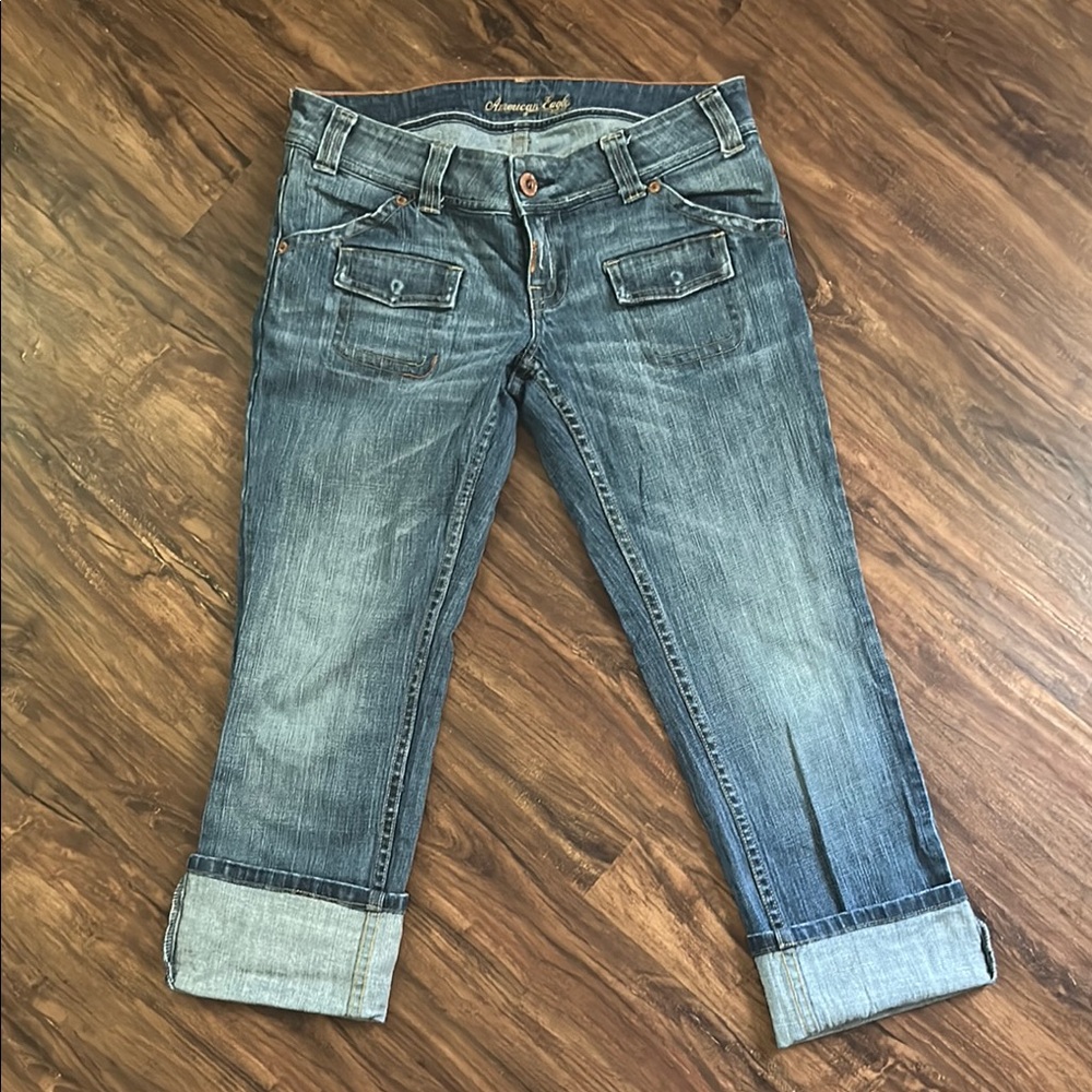 American Eagle Outfitters Blue Ankle Cropped Jeans